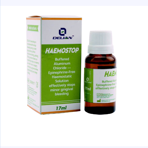 Fluido de retração gengival solução hemostática Haemostop